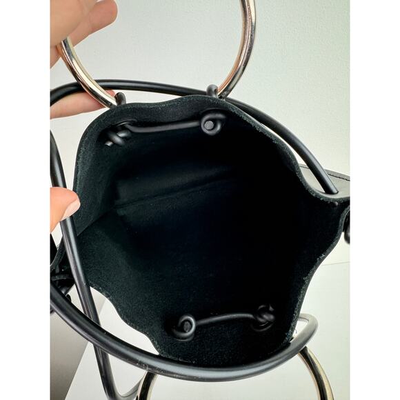 Kozha Numbers Mini Safe Handbag Black Silver Leather Top Handle Crossbody Bag - Picture 10 of 13